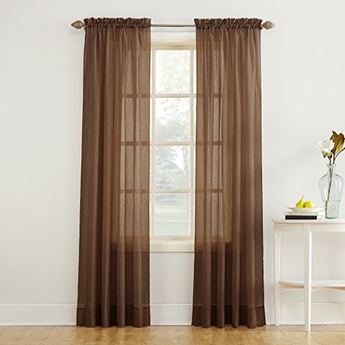 Product Cover No. 918 Erica 51 by 63-Inch Crush Voile Curtain Panel, Chocolate