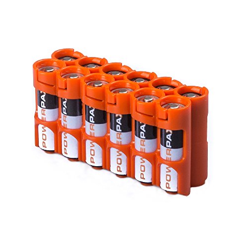 Product Cover Storacell by Powerpax AA Battery Caddy, Orange, Holds 12 Batteries