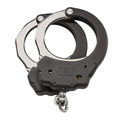 Product Cover ASP Ultra Black Chain Handcuffs, Steel Bow, Lightweight, Double Sided Keyways