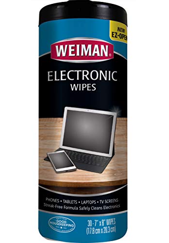 Product Cover Weiman Anti-Static E-Tronic Electronic Cleaning Wipes For LCD Screens, Computers, TVs, Tablets, E-readers, Smart Phones, Netbooks, and Touchscreens (30 Wipes)