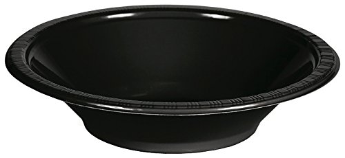 Product Cover Creative Converting 28134051 Touch of Color Plastic Bowls Party Supplies, 12oz, Black