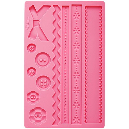 Product Cover Wilton Silicone Ribbon and Fabric Fondant and Gum Paste Mold - Cake Decorating Supplies