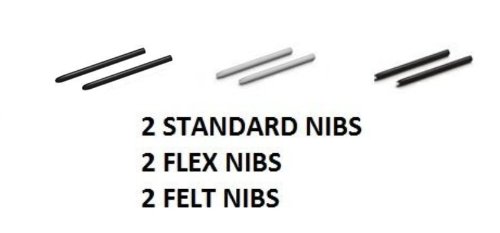 Product Cover Wacom Bamboo Replacement Nib Set (2 Standard, 2 Flex, 2 Felt) For CTL, CTH, CTE, INTUOS