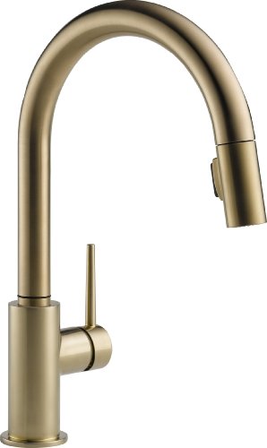 Product Cover DELTA (FAUCETS) Trinsic Single-Handle Kitchen Sink Faucet with Pull Down Sprayer and Magnetic Docking Spray Head, Champagne Bronze 9159-CZ-DST