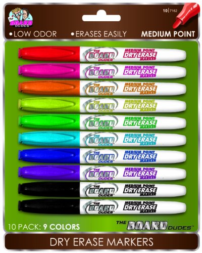 Product Cover Board Dudes SRX Dry Erase Markers Medium Point 10-Count Assorted Colors. Packaging May Vary from Image (DDC99)