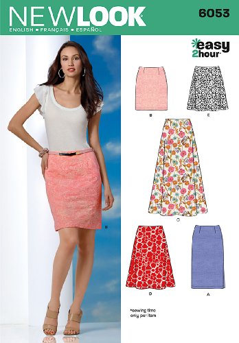 Product Cover New Look 6053 Misses' Skirts Sewing Pattern, Size A (8-10-12-14-16-18)
