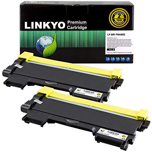 Product Cover LINKYO Compatible Toner Cartridge Replacement for Brother TN450 TN-450 TN420 (Black, High Yield, 2-Pack)