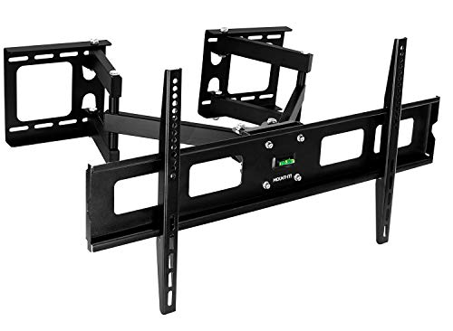 Product Cover Mount-It! Corner TV Wall Mount Full Motion | TV Wall Bracket fits 37 to 63 inch TVs | VESA Mount up to 800x400 | Support TV Mural, 125 Lb Weight Limit