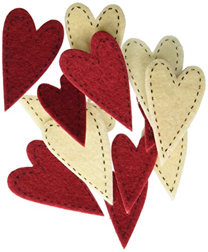 Product Cover Darice FLT-1016 Darice, 72 Piece, Felties Felt Stickers, Stitched Hearts,,