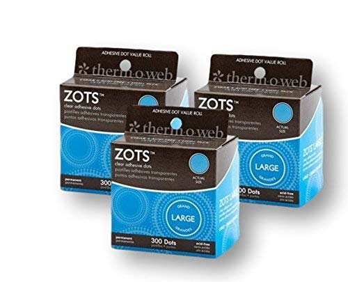 Product Cover Thermoweb Zots Clear Adhesive Dots, Large, 300 per pack (Pack of 3)