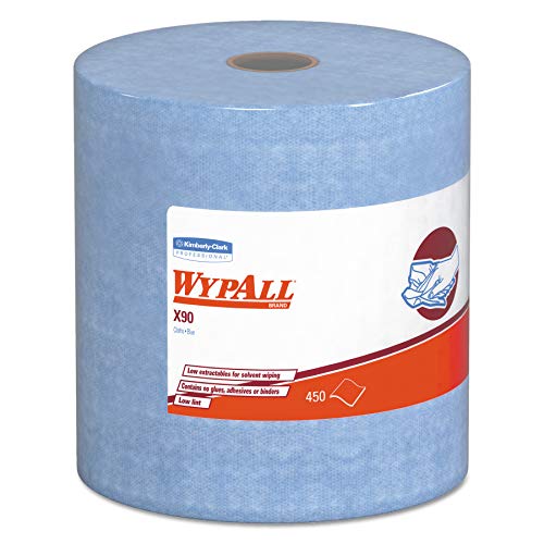 Product Cover WypAll 12889 X90 Cloths, Jumbo Roll, 11 1/10 x 13 2/5, Denim Blue, 450/Roll, 1 Roll/Carton
