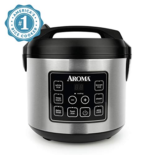 Product Cover Aroma Housewares 20 Cup Cooked (10 cup uncooked) Digital Rice Cooker, Slow Cooker, Food Steamer, SS Exterior (ARC-150SB)