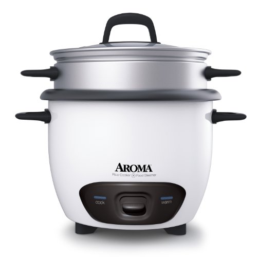 Product Cover Aroma ARC-743-1NG 3-Cup, Uncooked 6-Cup, Cooked Rice Cooker and Food Steamer, White