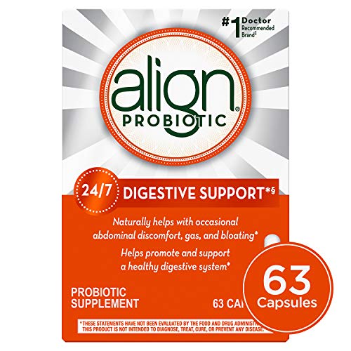 Product Cover Align Probiotics Supplement for Digestive Health in Adult Men and Women, 63 Probiotic Capsules - Bifidobacterium 35624