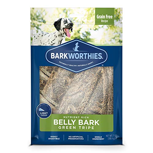 Product Cover Barkworthies Green Tripe Belly Bark - Grain Free Recipe - All-Natural Healthy Dog Chews - Nutrient Rich and Single Ingredient with Real Lamb Protein (7oz)