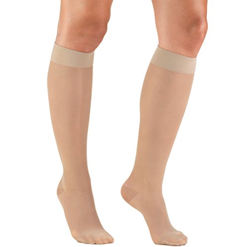 Product Cover Truform Sheer Compression Stockings, 15-20 mmHg, Women's Knee High Length, 20 Denier, Nude, Small