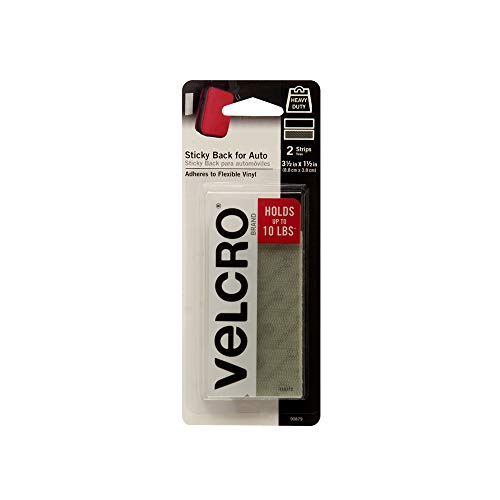 Product Cover VELCRO Brand Industrial Strength Fasteners | Auto, RV, Boat Adhesive | Heavy Duty Strength for Dashboards & Consoles | Vinyl Compatible & Temperature Resistant | 3½in x 1½in Strips, Gray