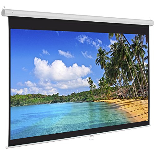 Product Cover Best Choice Products 119in Ultra HD 1:1 Gain Indoor Pull Down Manual Widescreen Wall Mounted Projector Screen for Home, Cinema, TV, Theater, Office - White