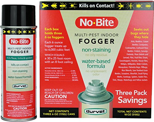 Product Cover Durvet 011-1135 No-Bite Multi-Pest Indoor Fogger (3 Pack), 6 oz