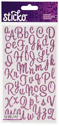 Product Cover Sticko Sweetheart Pink Script Alphabet Sticker