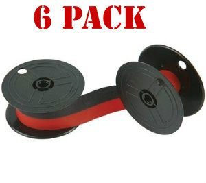 Product Cover New Compatible Nukote BR80C Calculator Ribbon Black/Red (6-pack) For Sharp El 1197 P III
