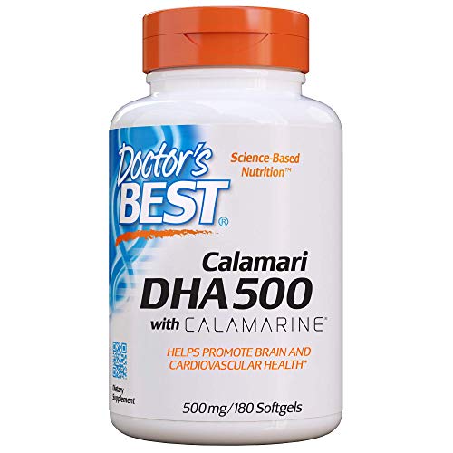 Product Cover Doctor's Best DHA 500 with Calamarine, Non-GMO, Gluten Free, 500 mg, 180 Softgels