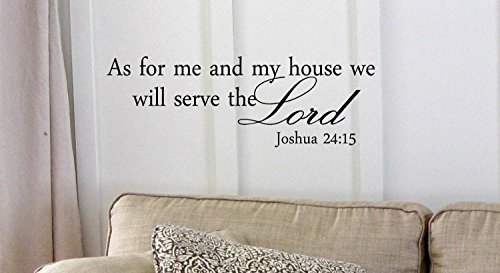 Product Cover Decalgeek DG-AS-1 As for Me and My House, We Will Serve The Lord Vinyl Wall Art Inspirational Quotes and Saying Home Decor Decal Sticker Steams