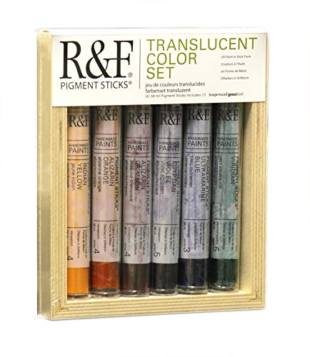 Product Cover R&F Handmade Paints 38ml Oil Pigment Stick Set Translucent Colors, Set of 6
