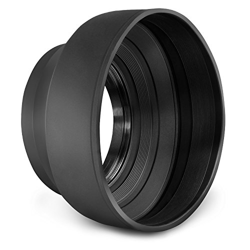 Product Cover 58MM Collapsible Rubber Lens Hood for for CANON Rebel T5i T4i T3i T3 T2i T1i XT XTi XSi SL1, CANON EOS 700D 650D 600D 550D 500D 450D 400D 350D 300D 1100D 100D 60D + MagicFiber Microfiber Lens Cleaning Cloth