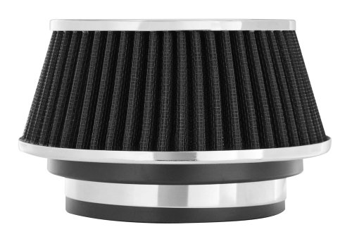 Product Cover Spectre Performance 8161 Universal Clamp-On Air Filter: Round Reverse Tapered; 3 in/3.5 in/4 in (102 mm/89 mm/76 mm) Flange ID; 2.625 in (67 mm) Height; 6 in (152 mm) Base; 4.75 in (121 mm) Top