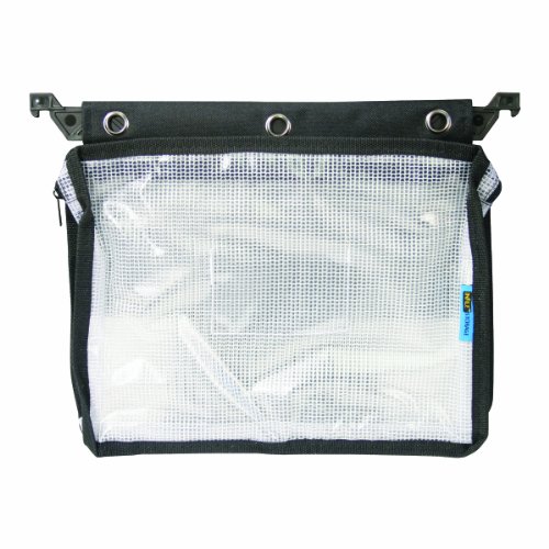 Product Cover Advantus 50904 Expanding Zipper Pouch with 3-Ring Grommets, Clear Mesh, Black, Clear/Black