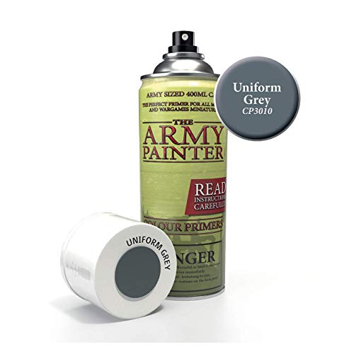 Product Cover The Army Painter Color Primer, Uniform Grey, 400 ml, 13.5 oz - Acrylic Spray Undercoat for Miniature Painting