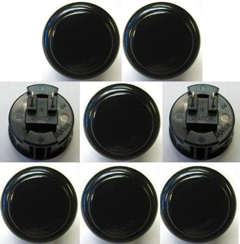 Product Cover Japan Sanwa 8 Pcs OBSF-30 Black OEM Arcade Push Button (Mad Catz SF4 Tournament Joystick Compatible)