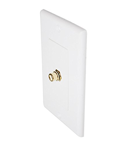 Product Cover Single RCA Connector Wall Plate for Subwoofer Speaker (White)