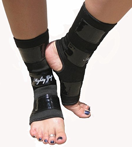 Product Cover Black Mighty Grip Pole Dancing Ankle Protectors with Tack Strips for Gripping the Pole (1 pair)