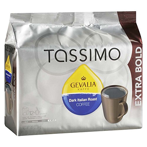 Product Cover Gevalia Dark Italian Roast Coffee, Extra Bold Roast, T-Discs for Tassimo Brewing Systems, 12 Count