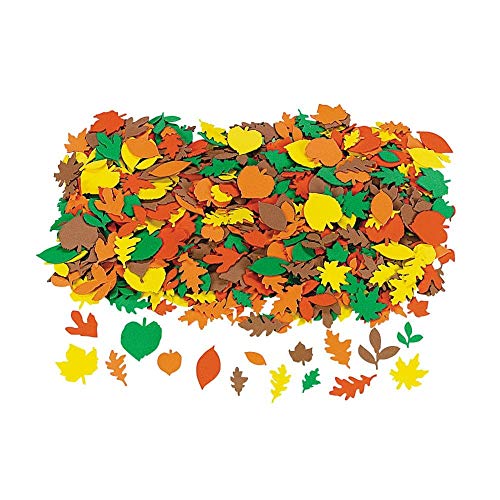 Product Cover Fun Express - Fabulous Foam Fall Adhesive Leaf Shapes for Fall - Craft Supplies - Foam Shapes - Regular - Fall - 500 Pieces