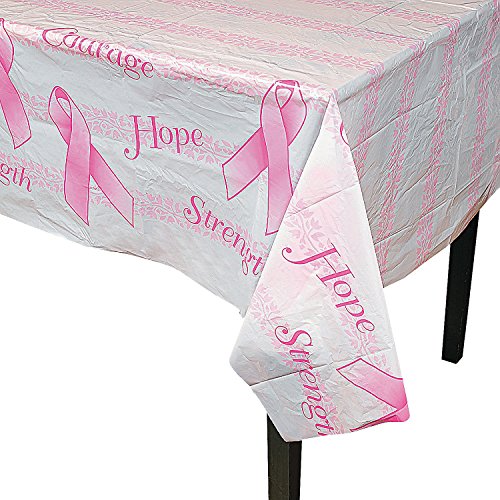 Product Cover OT Pink Ribbon Breast Cancer Awareness Plastic 54 x 72 Tablecloth Great for Fundraising Tables