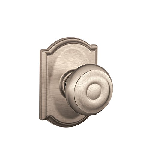 Product Cover Schlage F10 GEO 619 CAM Camelot Collection Georgian Passage Knob, Satin Nickel