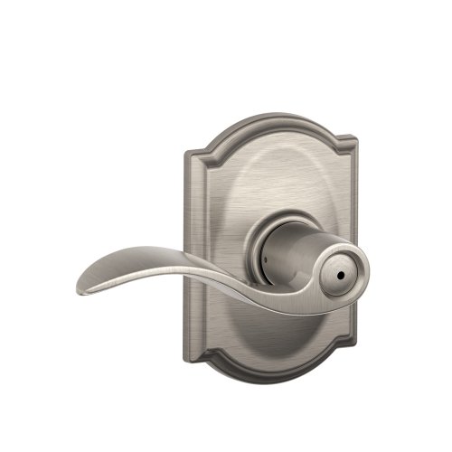 Product Cover Schlage Accent Lever with Camelot Trim Bed and Bath Lock in Satin Nickel - F40 ACC 619 CAM