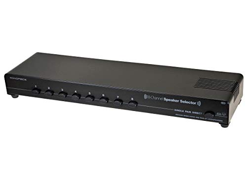 Product Cover Monoprice 8-Channel Speaker Selector - Black With Impedance Matching Protection, Up To 200 Watts  Per Ch. Perfect for Home Theater Audio