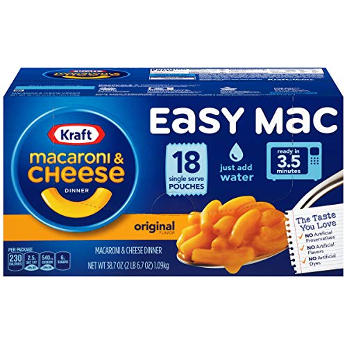 Product Cover Kraft Easy Mac Microwavable Macaroni & Cheese (6.7oz Packets, Pack of 18)