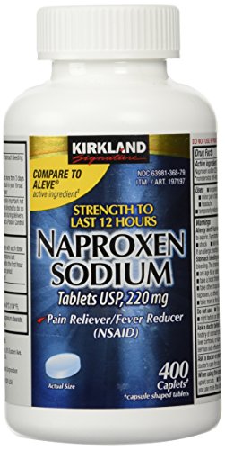 Product Cover Naproxen Sodium by Kirkland Signature - 400 caplets 220 mg Non Prescription Strength - Compare to the active ingredient in Aleve