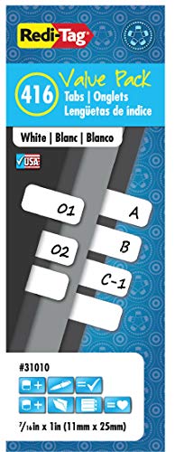 Product Cover Redi-Tag Write-On Index Tabs, Permanent Adhesive, 7/16