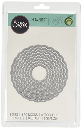 Product Cover Sizzix 657552 Framelits 8 Die Set, Scallop Circles