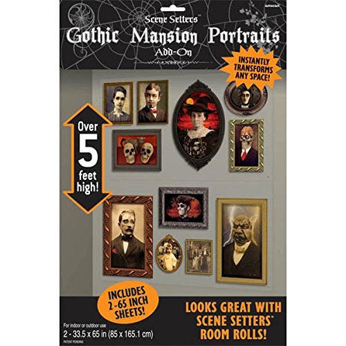 Product Cover Gothic Mansion Portraits Scene Setters | Halloween Decorating Kit