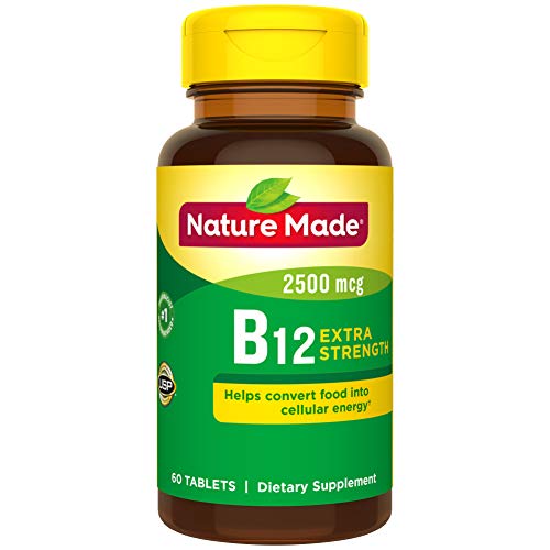 Product Cover Nature Made Extra Strength Vitamin B12 2500 mcg Tablets, 60 Count (Packaging May Vary)