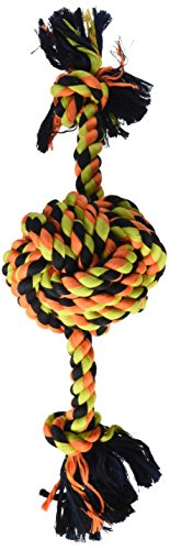 Product Cover Flossy Chews Color Monkey Fist Ball with Rope Ends Large 18-Inch