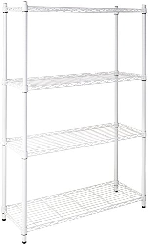 Product Cover Honey-Can-Do SHF-01907 Adjustable Storage Shelving Unit, 250-Pounds Per Shelf, White, 4-Tier, 36Lx14Wx54H