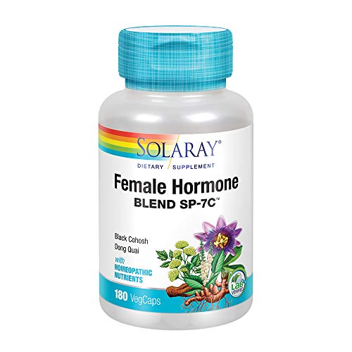 Product Cover Solaray Female Hormone Blend SP-7C | Herbal Blend Includes Black Cohosh, Dong Quai, Passion Flower, Saw Palmetto, Wild Yam & More | 180 VegCaps